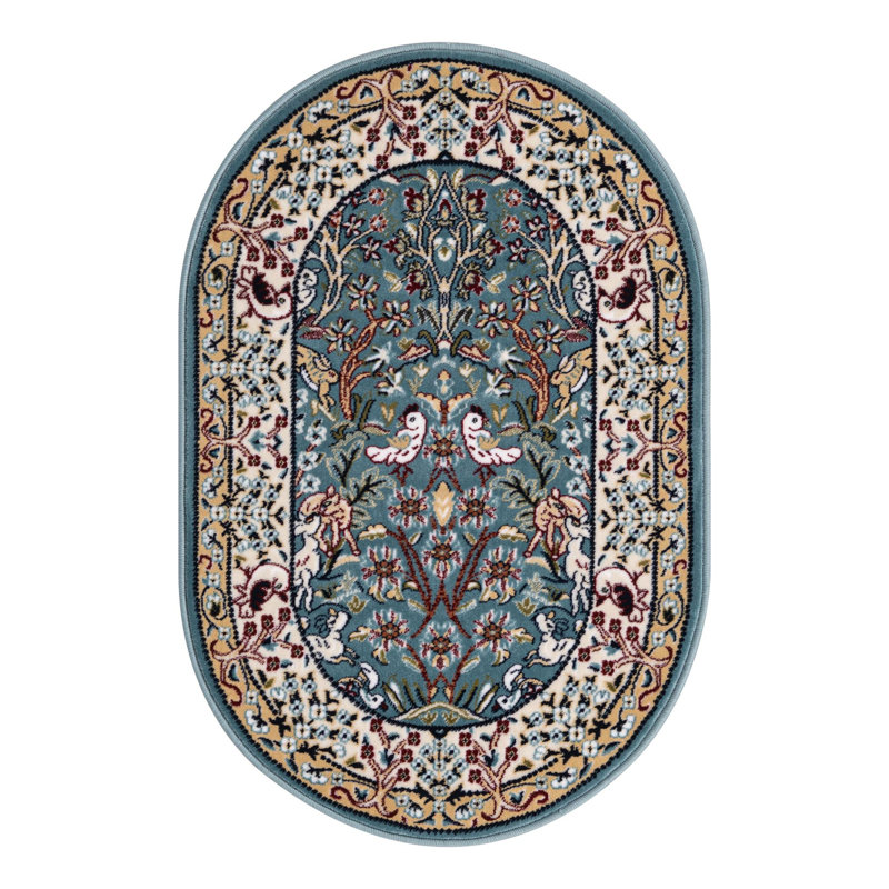 Tapis bleu Jackson Jackson, Ovale 2 pi x 3 pi 1 po, Blue