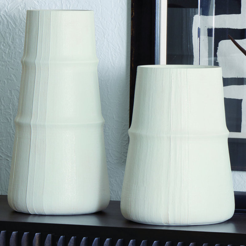 Handmade Ceramic Table Vase, Soft White