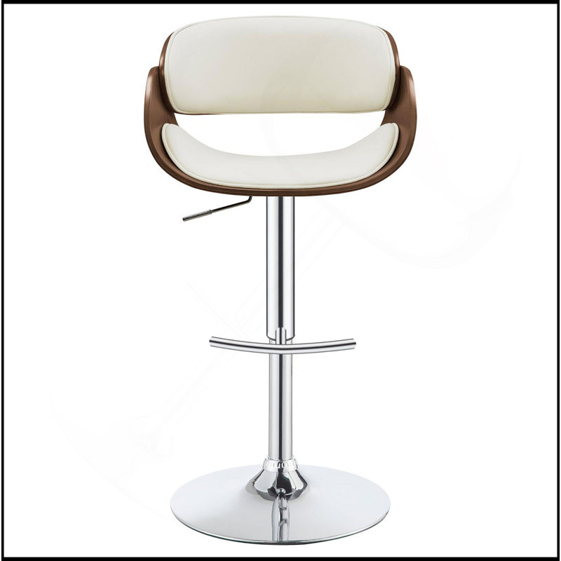 Tabouret de bar réglable écru et chrome
