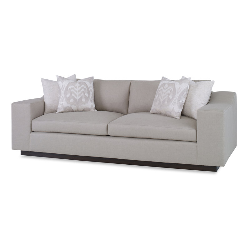 Barrett Boucle and Velvet Sofa, Elise Linen, Amber