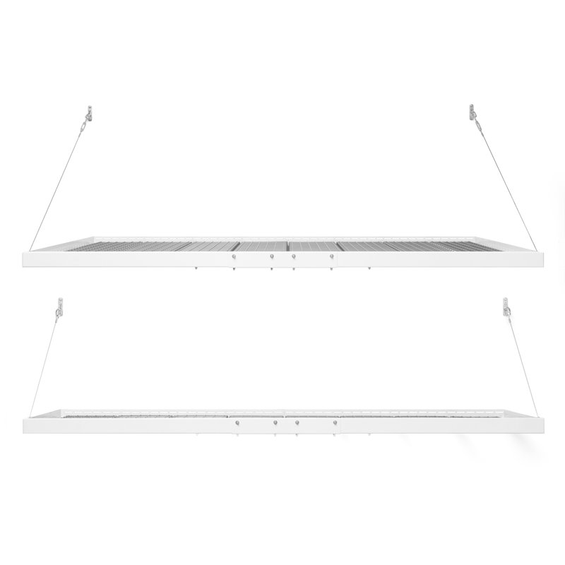 Pro Series 4 Ft. X 8 Ft. And 2 Ft. X 8 Ft. Garage Wall Mounted Steel Shelf 2.0 Set, White