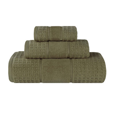 Ensemble de serviettes en coton gaufré Hisela Zero Twist