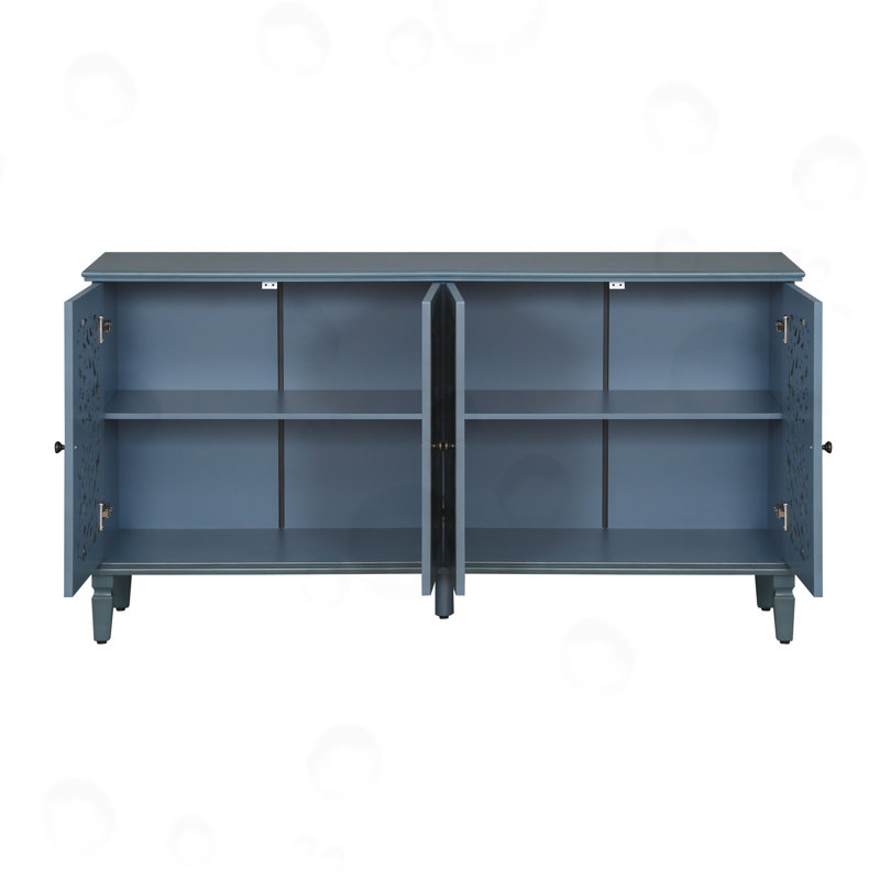 Buffet avec tablettes réglables, Bleu antique