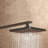 Fontana 12" Dark Oil Rubbed Bronze/Matte Black Square Color Changing LED Rain Shower Head