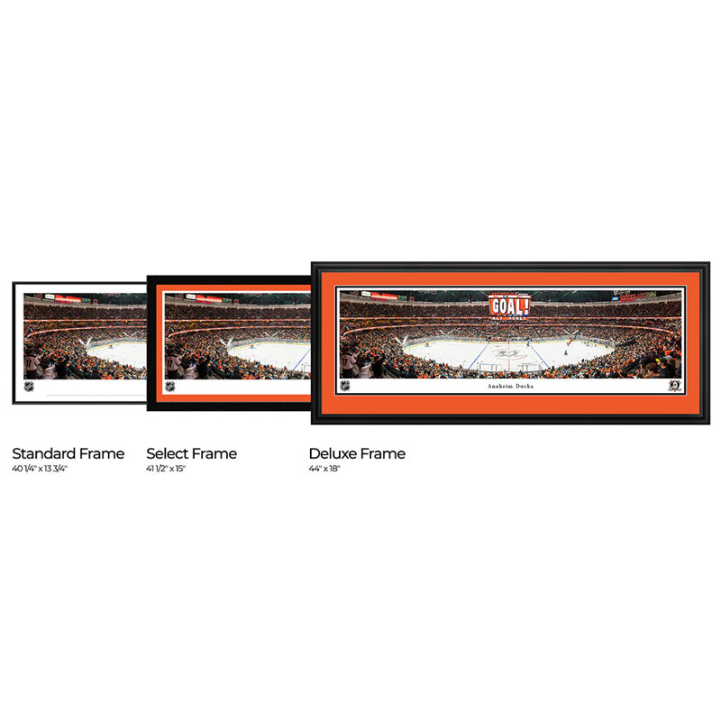 Ducks de Anaheim, affiches et impressions encadrées, Cadre noir, Noir / Orange, H 18 po x l 44 po x P 0,875 po