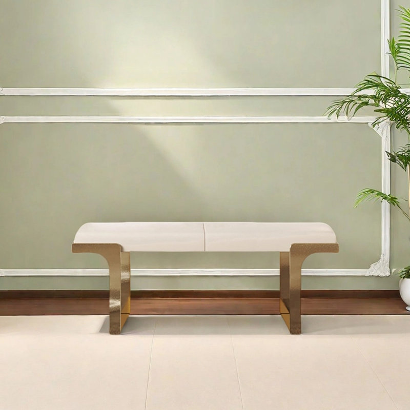 Canapé en bois massif Bench, H 16,14 po x l 47,24 po x P 18,11 po