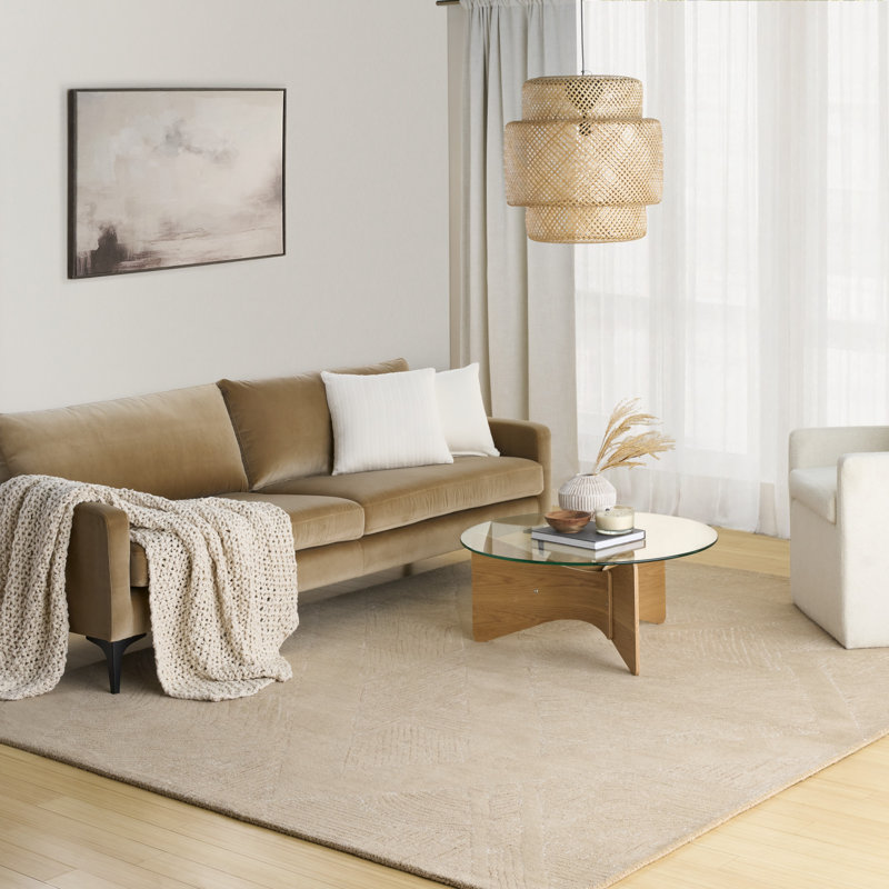 DKNY Pure Patterns Camel Modern Indoor Rug, Rectangle 7'9" x 9'9"