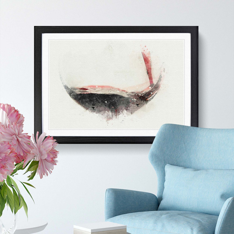 Pouring of the Red Wine in Abstract - Framed Print, 60cm H x 91cm W x 2cm D, Black