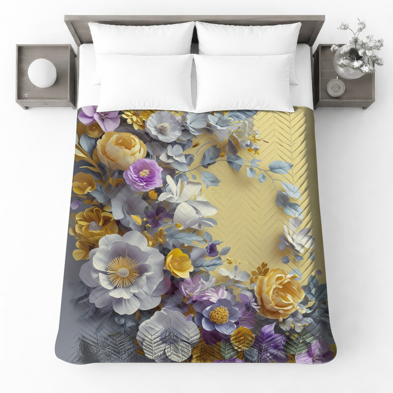 Couvre-lit floral, Lit simple