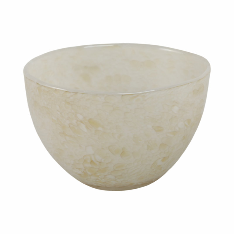 Handmade Glass Decorative Bowl, Ivory