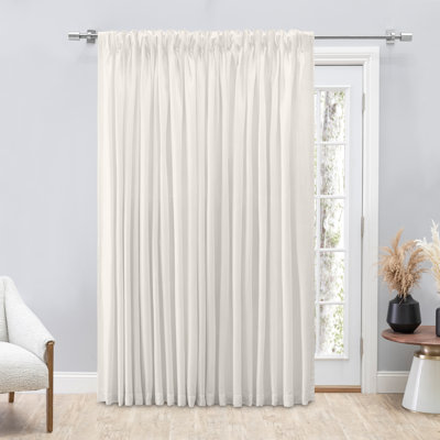 Bethany Premium Pinch Pleat  Double Wide Patio Panel with Back Tabs