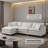 105" Modular Chenille Sectional Sofa 3-Seater L-Shape Couch with Ottoman Beige-116594555