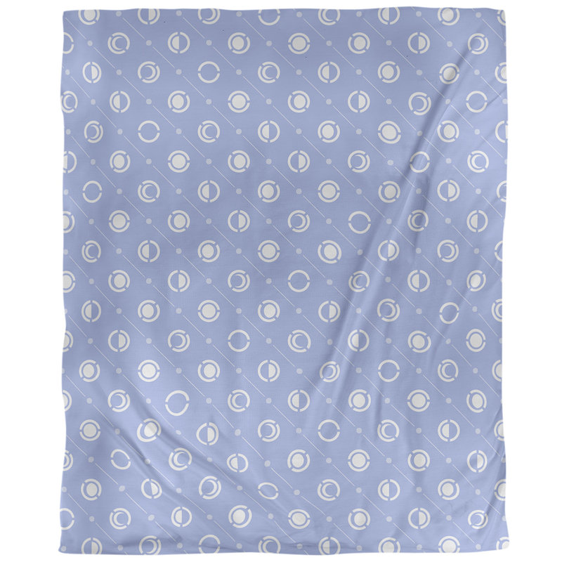 Housse de couette simple Moon phases, Housse de couette simple TG, Microfibre, Bleu/blanc