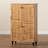 Essien Shoe Storage Cabinet in Oak Brown Wood with 4 Door 6 Shelves, 48.2" H X 30" W X 13.1"D