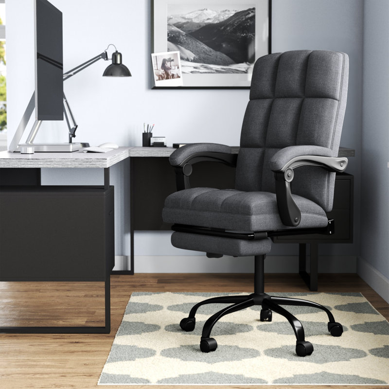 Linen Executive Chair, Dark Gray