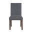 Ensemble de salle à manger classique 7 pièces avec finition brun foncé et 6 chaises d'appoint rembourrées gris