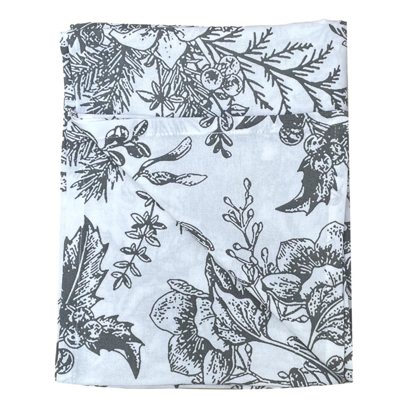 Mireya Tablecloth, Silver/White