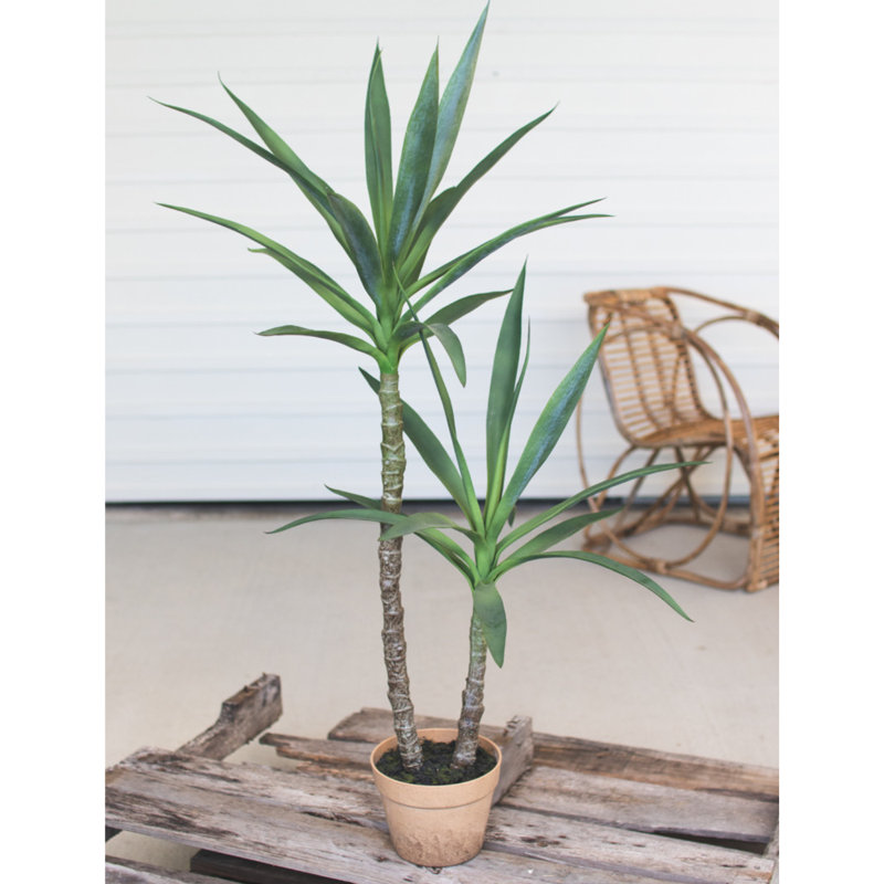  Artificial Heneken Plant in Faux Terracotta Pot for Home Decor – Tall Faux Potted Plant, 45"