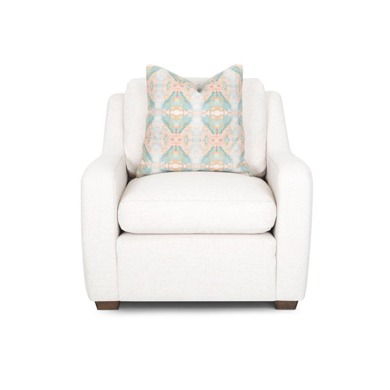 Franchell Upholstered Armchair, White Polyester Blend