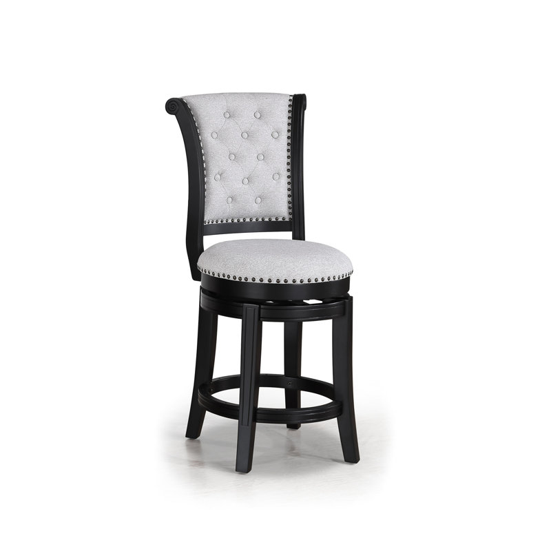 2 tabourets de pub pivotants 2 po à hauteur de comptoir avec siège rembourré et repose-pieds en métal, siège en flanelle contemporaine gris