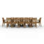 Outdoor 14 - Piece Teak Dining Set