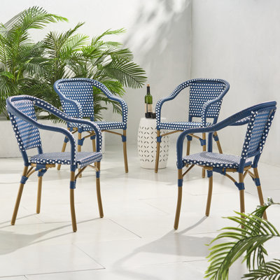Alhareth Outdoor Stacking Dining Armchairs