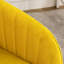 Chaise de bureau Ty avec coussin de soutien, base en or brillant, velours d'apparence jaune vif dans un jaune éclatant, offrant une base confortable-1575268112