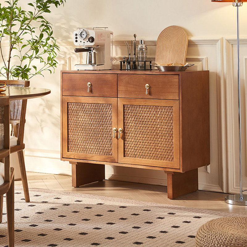 Armoire décorative Mid-Century en rotin moderne avec tiroirs