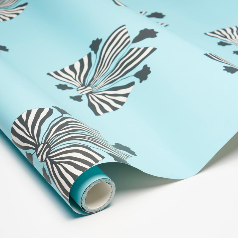 Schumacher x Marian Mcevoy Bow-Wow-Wow Wallpaper, Aqua