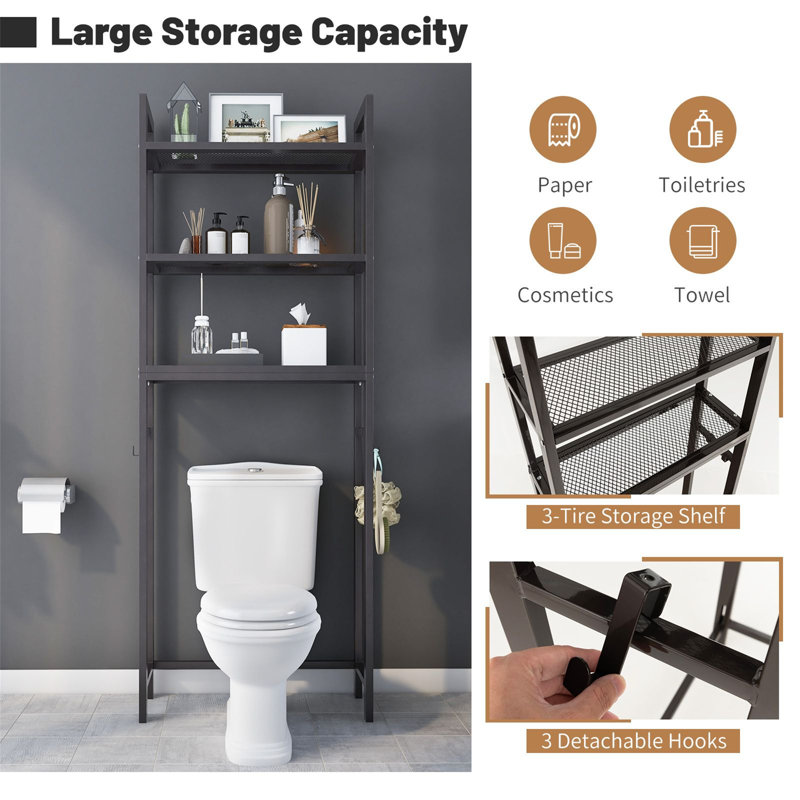 Metal Freestanding Over The Toilet Storage