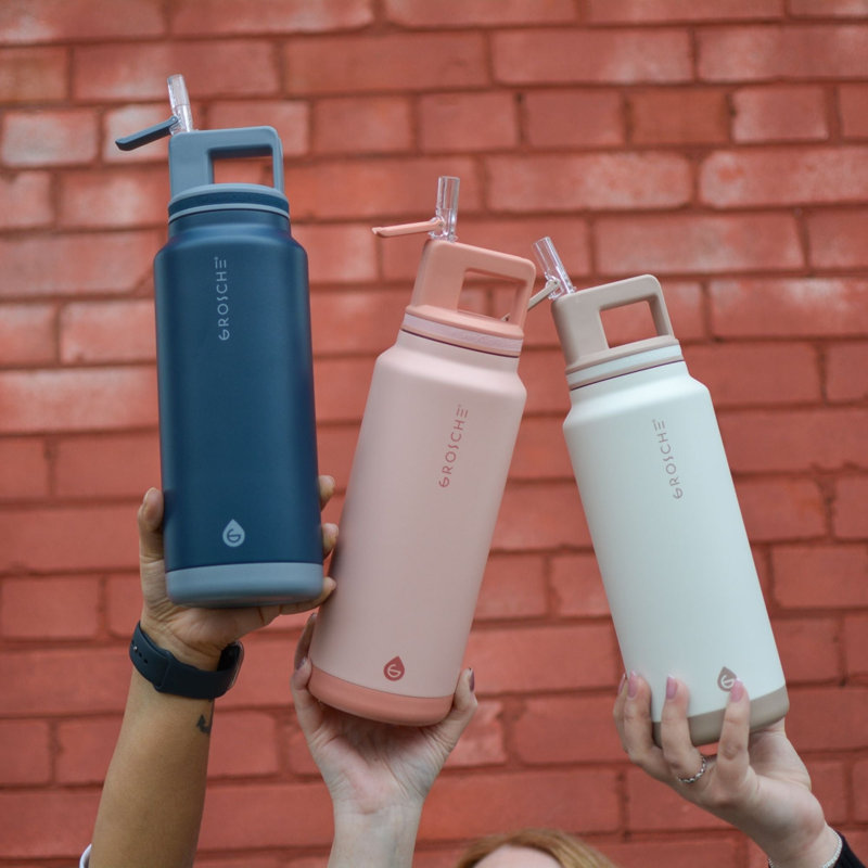 Grosche Triple Wall Insulated Water Bottle, Pink, 45 oz