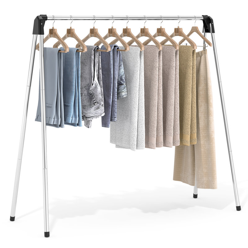 Clothes Drying Rack Foldable, Stainless Steel Laundry Drying Rack Collapsible, Clothes Hanger for Sweater Baby Clothes Towel for Indoor & Outdoor, Portable Clothes Airer for Travel