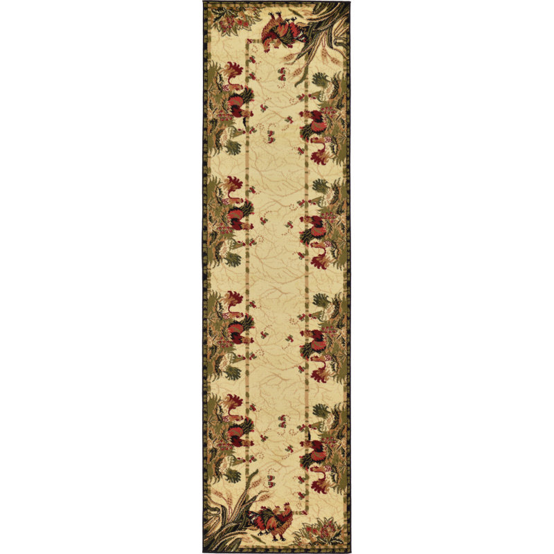 Floral Area Rug, Runner 79 x 305cm