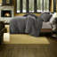 Ensemble de literie en coton de qualité supérieure 3 pièces, motif gaufré gris anthracite, confort toutes saisons pour la maison
