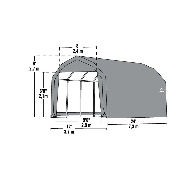 11,6 pi L 24 pi. D Garage, Vert