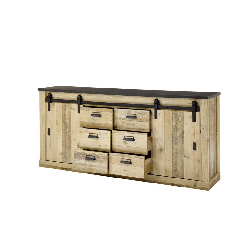 Jackeline 201cm Sideboard, Brown/Anthracite