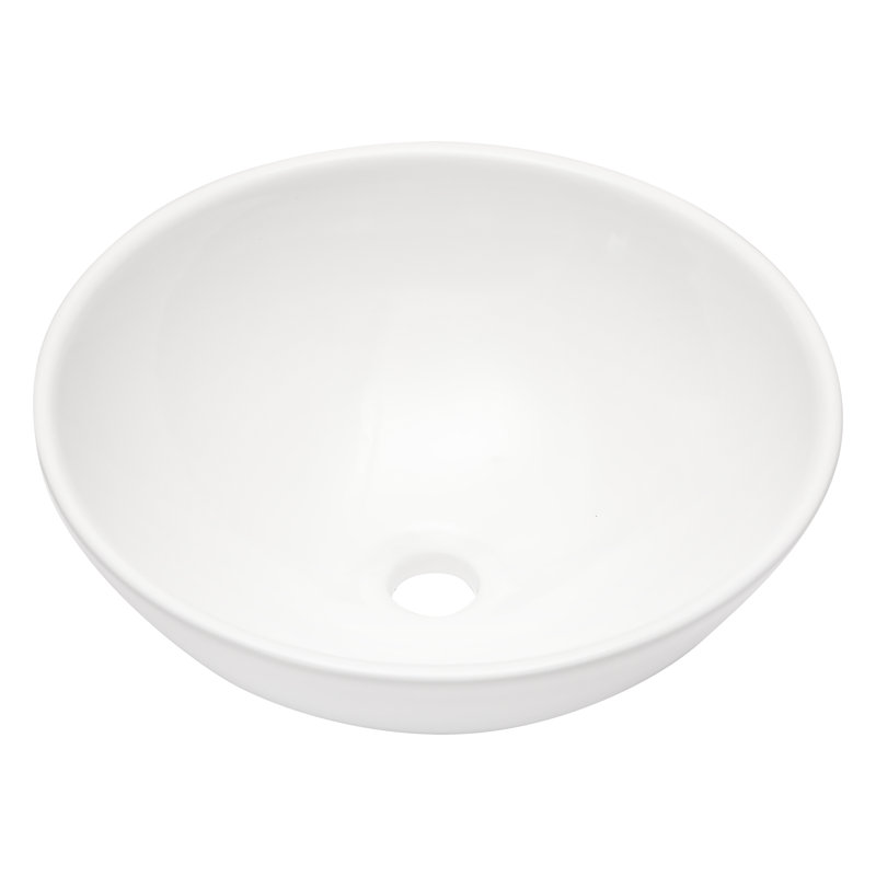 PLUSTEEL 16'' Ceramic Circular Bathroom Sink