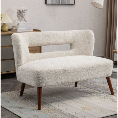 Ashyia 45.47'' Loveseat with Rubberwood Legs