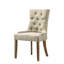 2 chaises d'appoint en tissu beige - détails en chêne récupéré, 2 chaises de dossier, revêtement, coussin