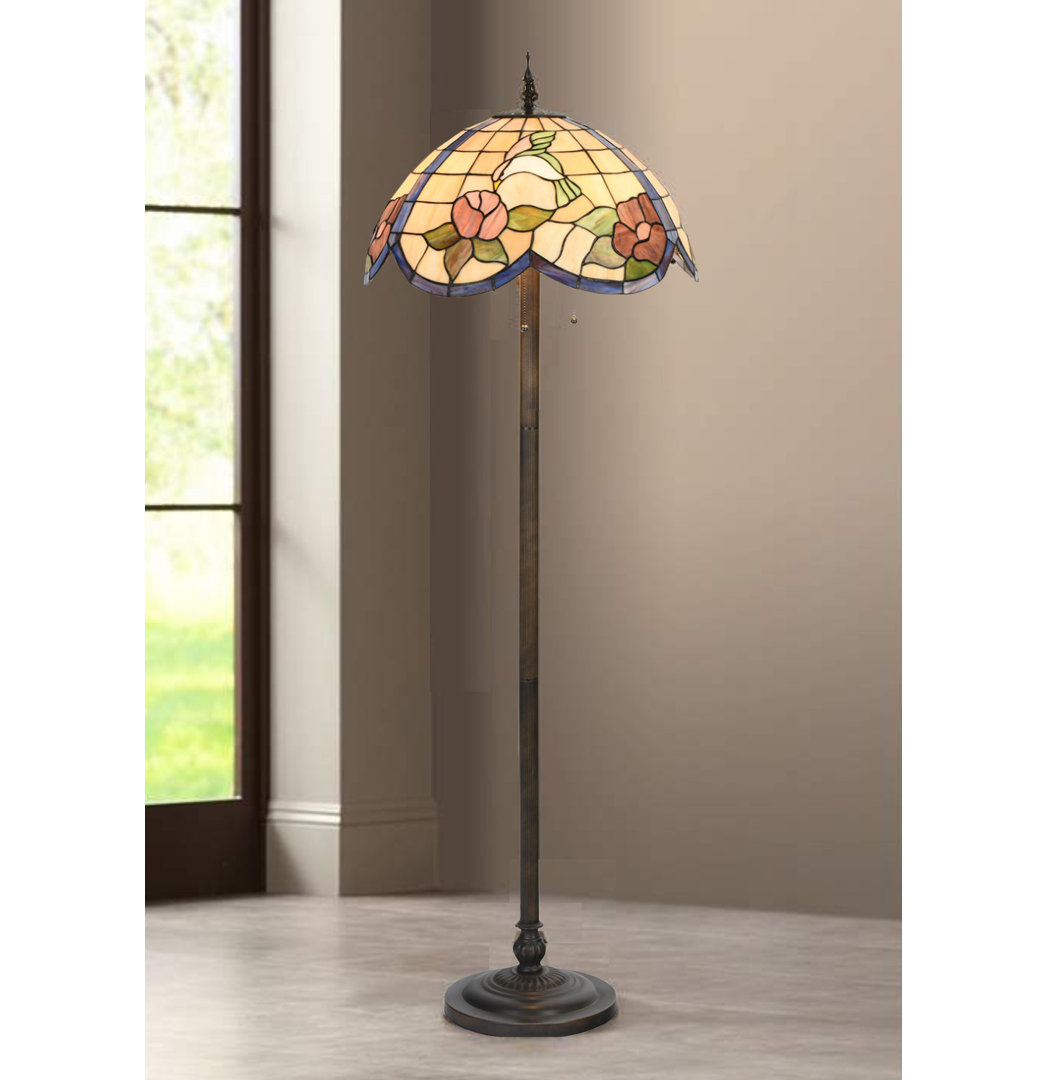 Fine Art Lighting Tiffany Style Hummingbird Floral 63" Floor Lamp Fine Art Lighting
