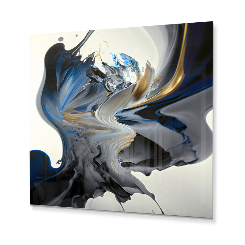 Bleu vif lisse lisse I - décoration murale en métal, H 16 po x l 16 po x P 1 po