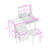 Makeup Vanity Desk with LED Flip-Top Mirror, Stool, 3 Drawers & 10 Compartments