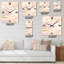 Horloge murale pastel abstraite avec taches roses et jaunes-1751440908