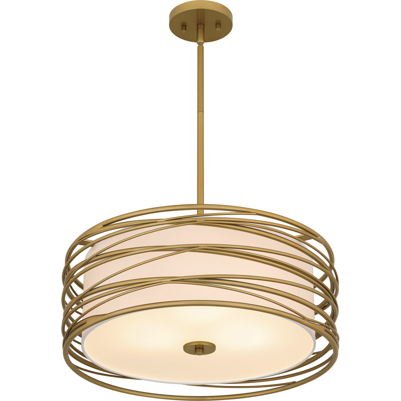 Amberlea 3 - Light Gold Drum Pendant