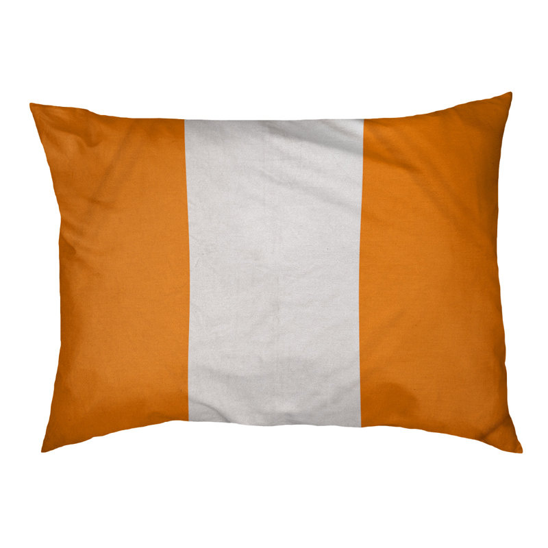 Coussin Golden State, Moyen (l 28 po x P 18 po x H 6 po), Orange / blanc / orange