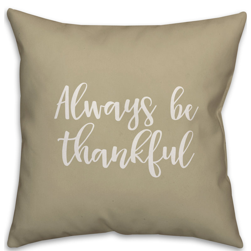  Oreiller Always Be Thankful, Beige, Coussin décoratif