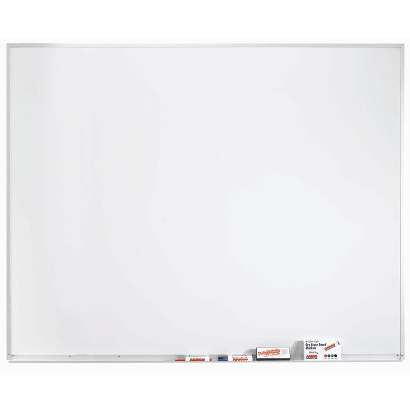 AARCO Yes Porcelain Wall Metal Whiteboard, 4' H x 5' L