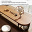 Table basse Burlywood + bois massif noir + fer ovale-108974054