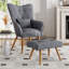 Hraztan Velvet Armchair with Footstool-343012957