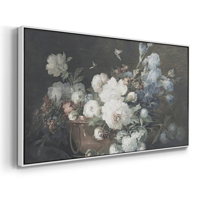 Botanical Series-CD XXXVI - Toile tendue avec châssis encadré - Prêt à être accroché, H 21 po x l 41 po, Blanc